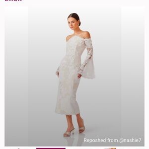 Elliatt Cream Floral Off Shoulder Dress